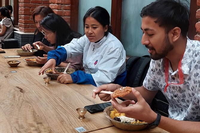 Discover Ranjana Lipi the Traditional Newari Script - Traditional food between practice sessions