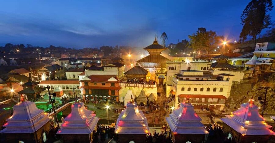 Divine Dusk: The Pashupatinath Evening Aarti Private Tour - Walking through the Pashupatinath Temple complex