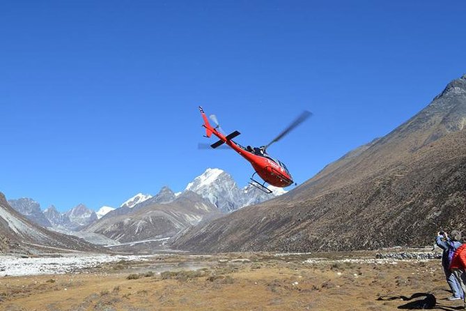 Everest Base Camp Helicopter Tour landing at Hotel Everest View - Lukla: A Ten-Minute Fuel Stop