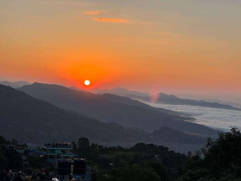 Golden Horizon: Mesmerizing Sarangkot Sunrise Experience" - The 15-Minute Walk Up Sarangkot Hill