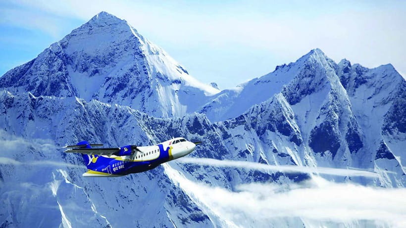 Kathmandu: 1-Hour Scenic Flight Over Mount Everest - From Kathmandu Airport toward the Himalayan wall