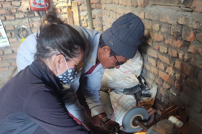 Knife (Khukuri) Making Workshop- Forge of the Gurkhas - Step Two: Grinding the Curved Blade