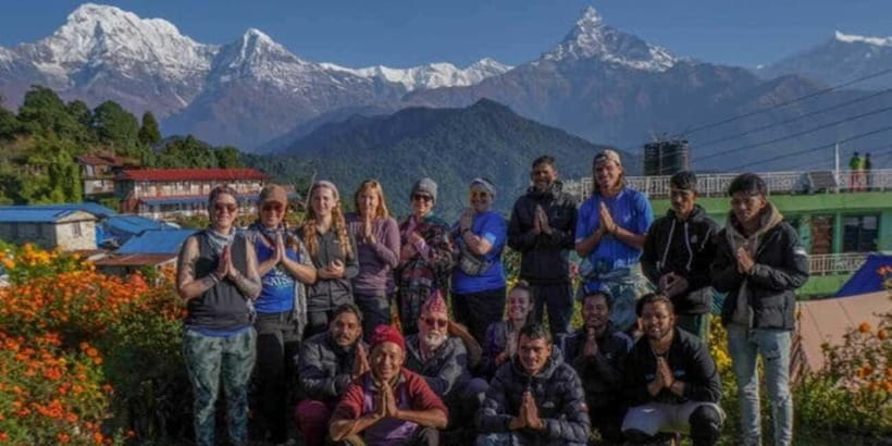 Pokhara: Day Hiking to Australian Base Camp with Lunch - The downhill walk to Phedi