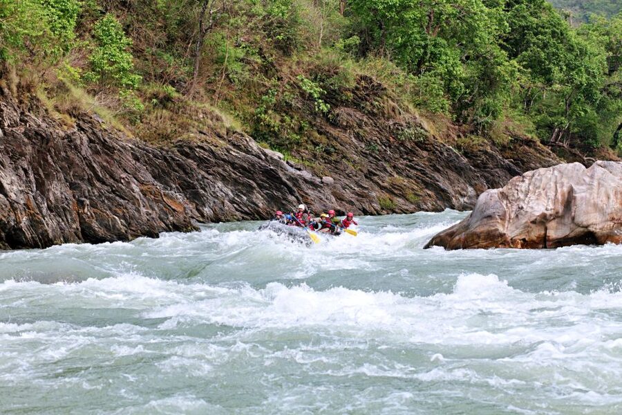 Pokhara: Half Day Upper Seti Rafting & Paragliding adventure - Getting ready beside the river