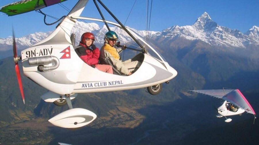 Ultralight Flight Adventure in Pokhara - Annapurna, Dhaulagiri, and the view below